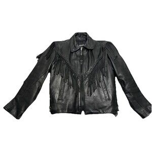 Route 66 Womens Black Leather Thinsulate 3M Full-Zip Biker Jacket Sz 12